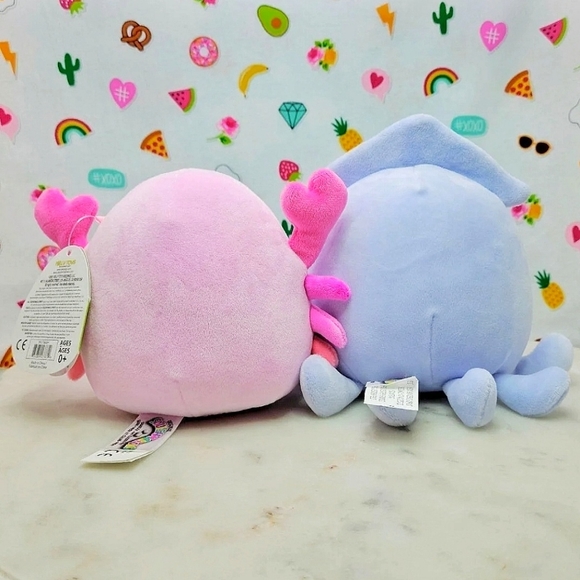 Squishmallow Stacy Squid & Cailey Crab 5" Rare HTF Canada Import Plush Set NWT - Picture 5 of 11